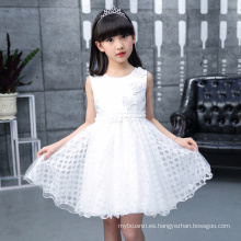Vestidos de princesa por encargo del vestido de bola de la florista blanca de los niños para el verano del vestido de la boda del bebé